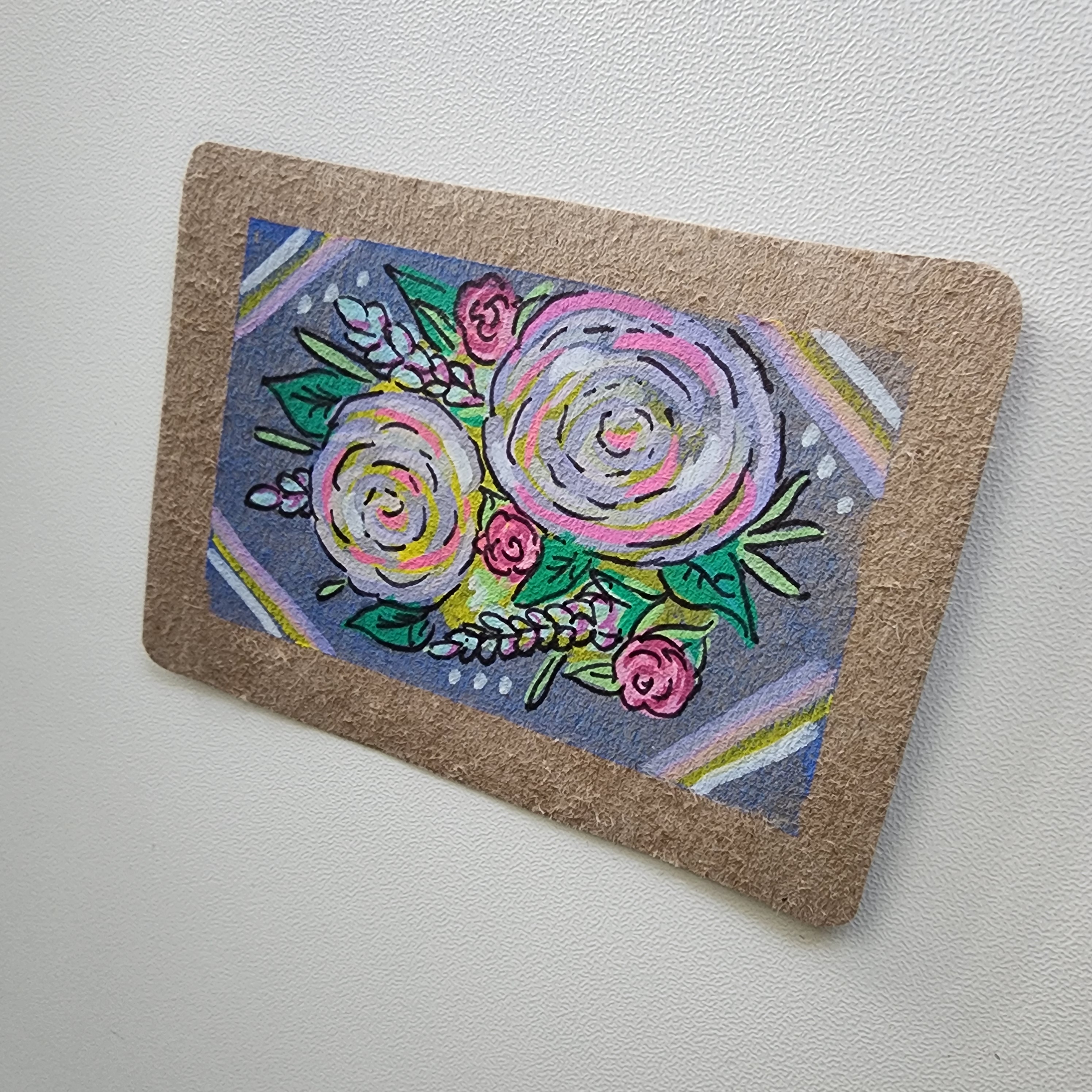 Floral abstract aceo art card thumbnail 2