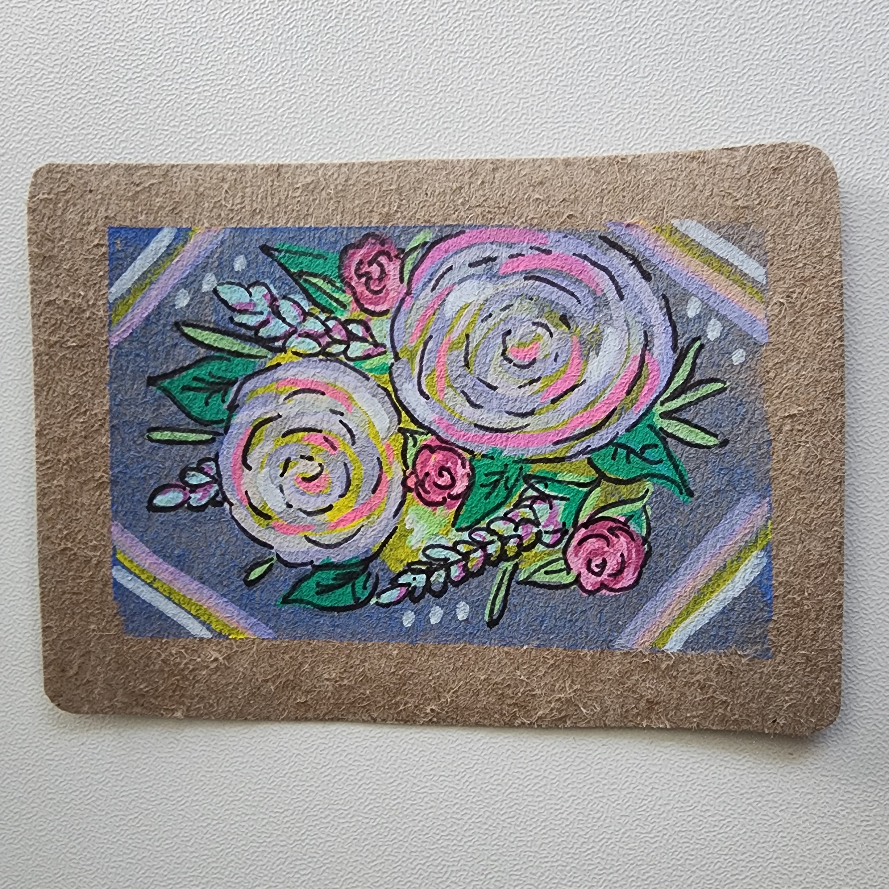 Floral abstract aceo art card