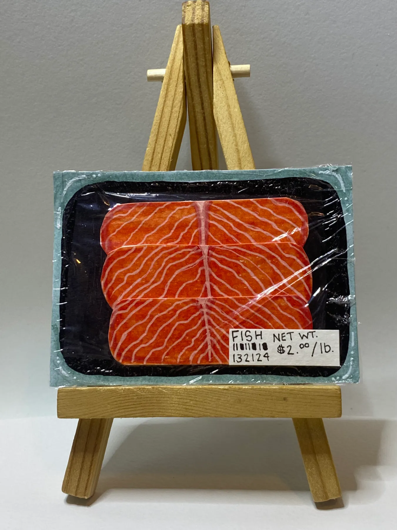 Packaged Salmon aceo art card