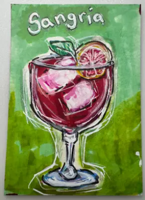 Sangria Cocktail aceo art card thumbnail 1