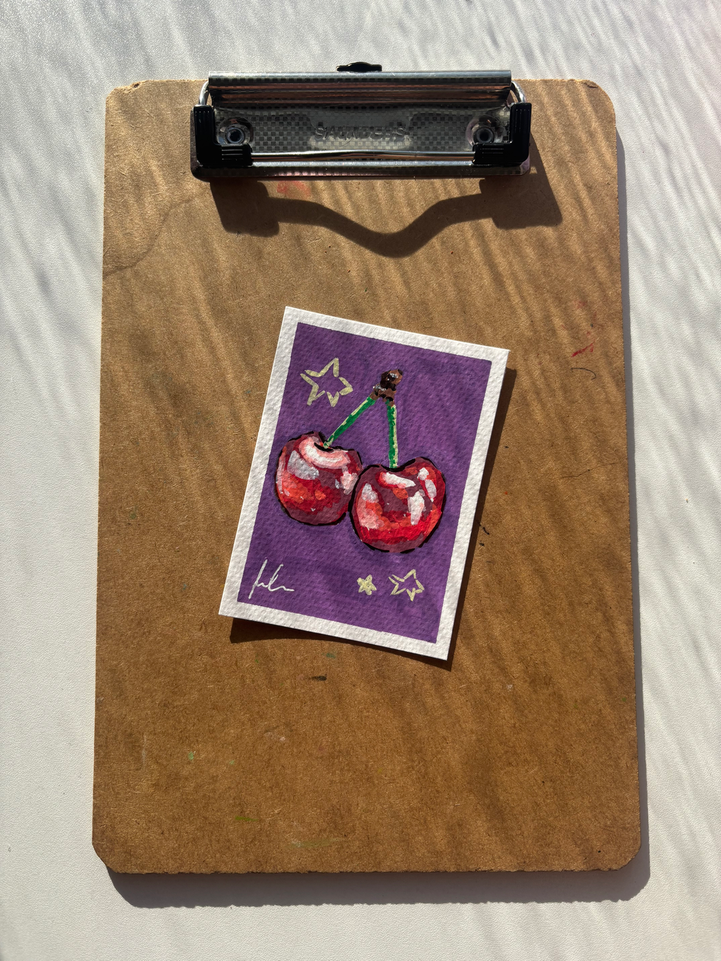 “Cherries” Fruit aceo art card