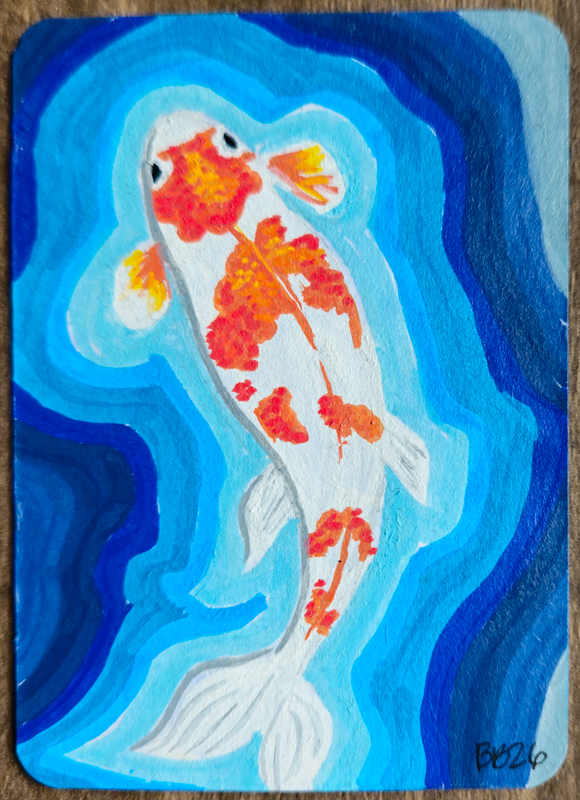 Orange Koi No. 1 aceo art card