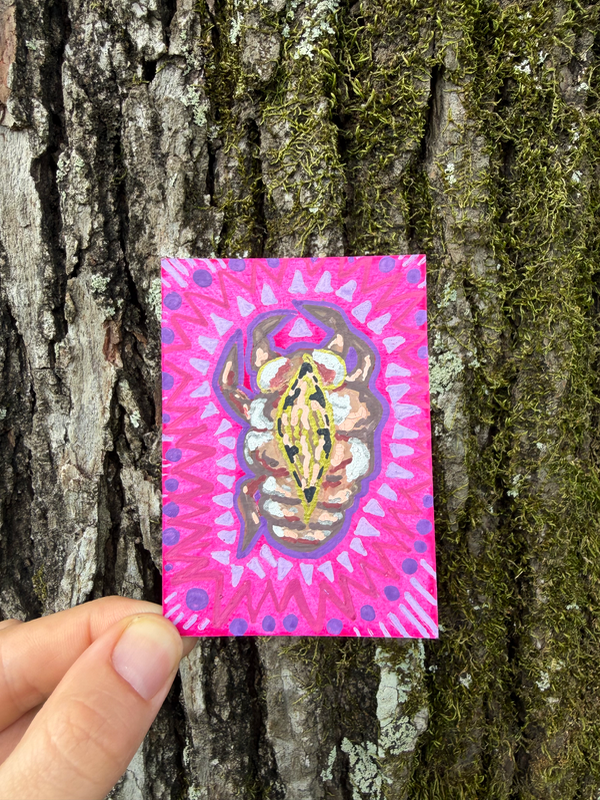 Cicada exuviae, Summer in Louisiana, New Beginnings aceo art card