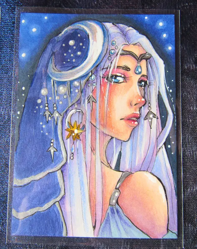Selmyra, Daughter of the Tides - The Celestial Sisters Series aceo art card
