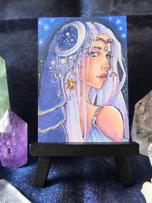 Selmyra, Daughter of the Tides - The Celestial Sisters Series aceo art card thumbnail 2