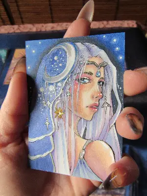 Selmyra, Daughter of the Tides - The Celestial Sisters Series aceo art card thumbnail 3