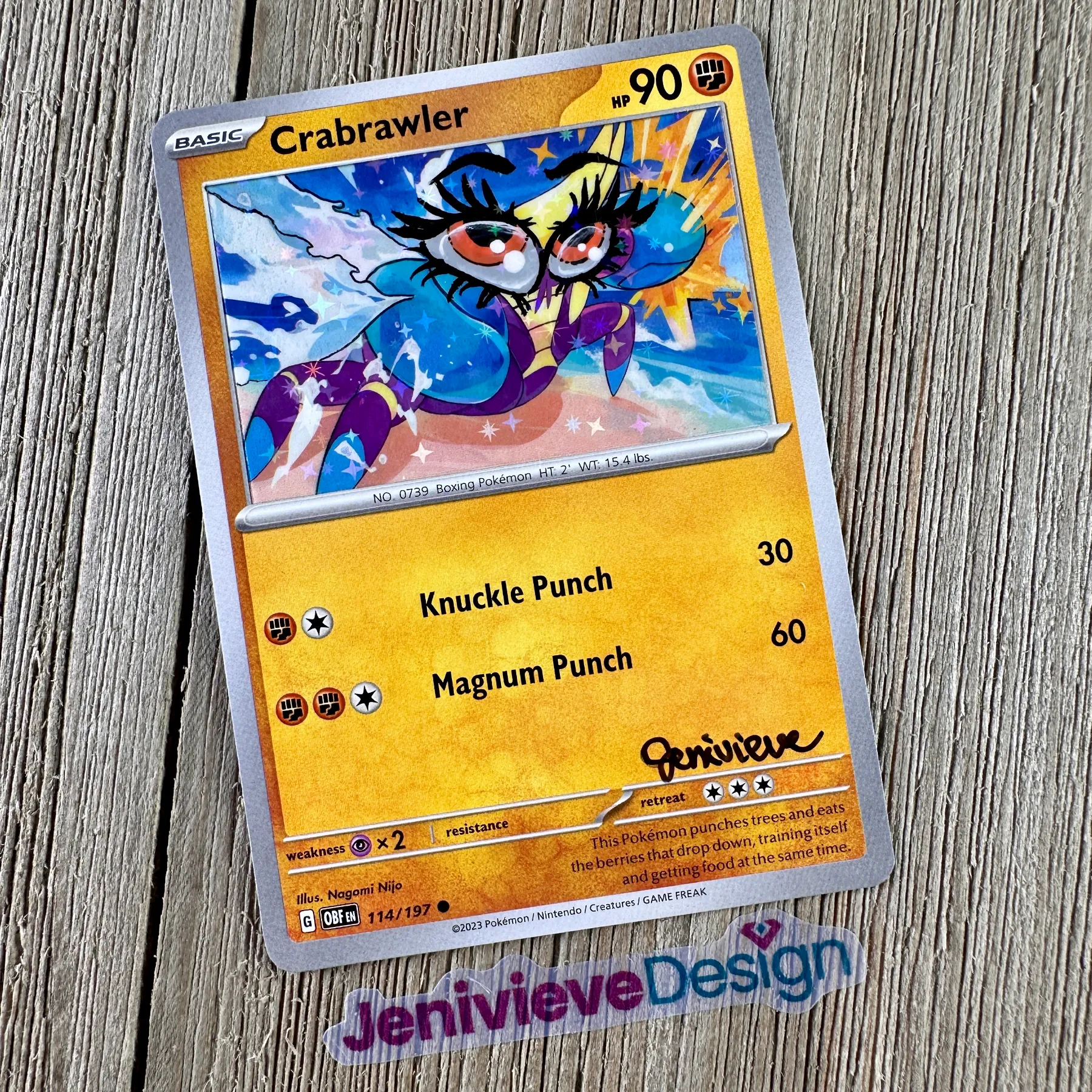 Yassified Pokémon: Crabrawler aceo art card