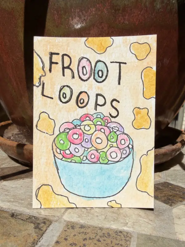 Froot Loops aceo art card