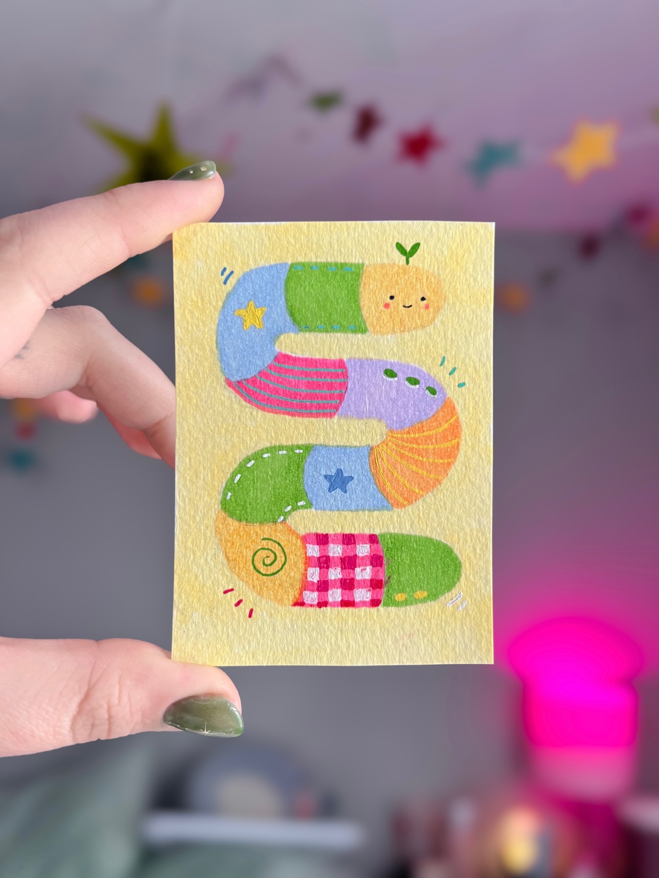 Wanda the Worm aceo art card