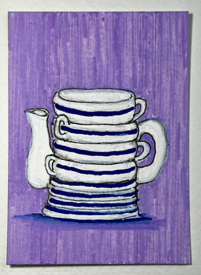 Beauty Mark Teapot ACEO aceo art card thumbnail 3