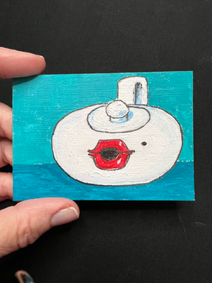 Beauty Mark Teapot ACEO aceo art card thumbnail 2