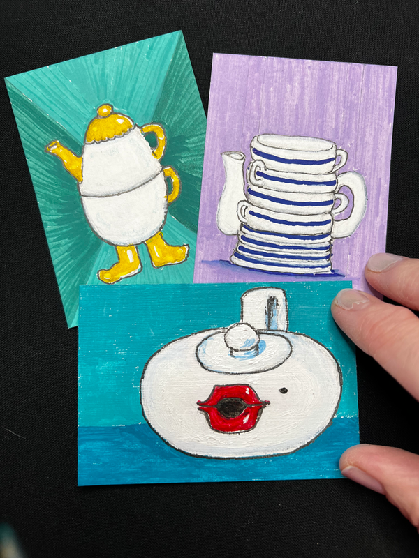 Beauty Mark Teapot ACEO aceo art card