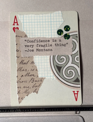 Football quote card #140 micro collage by Mazerzine Joe Montana aceo art card thumbnail 1