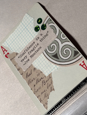 Football quote card #140 micro collage by Mazerzine Joe Montana aceo art card thumbnail 2