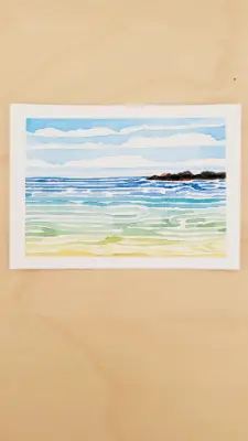 Seascape Series 2/2 aceo art card thumbnail 2
