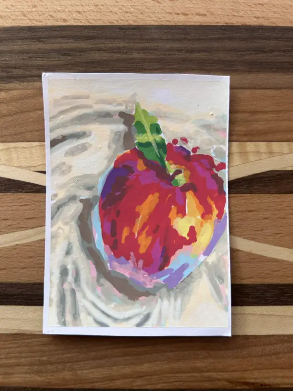 Solo Floating Apple aceo art card