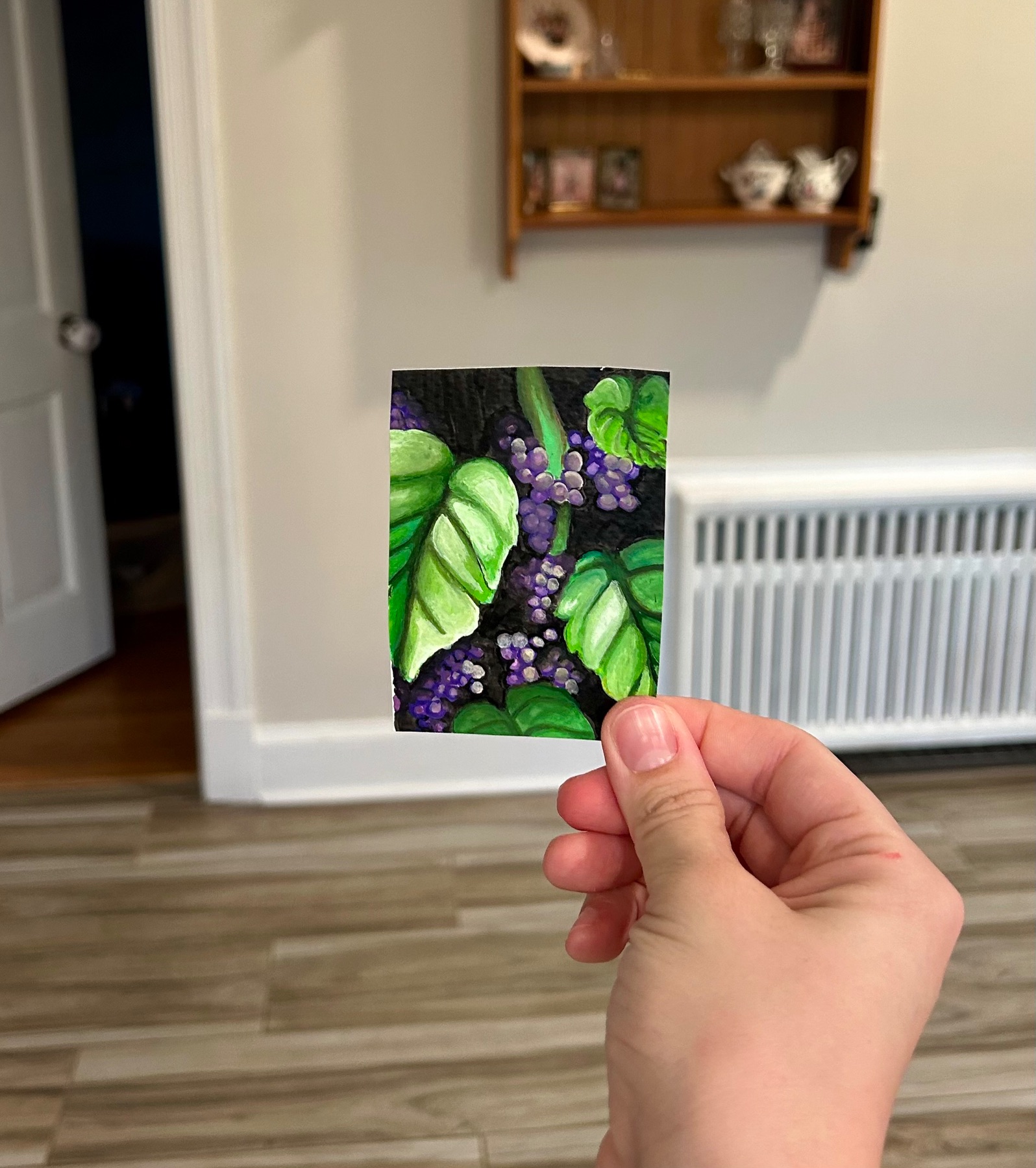 Through the Grape Vine aceo art card