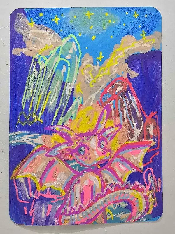 The Baby Dragon You Found In Crystal Cove aceo art card