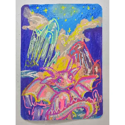 The Baby Dragon You Found In Crystal Cove aceo art card thumbnail 1