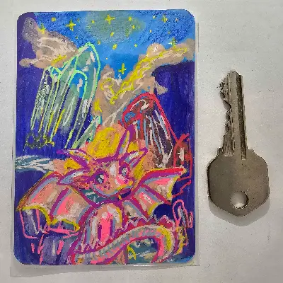 The Baby Dragon You Found In Crystal Cove aceo art card thumbnail 2