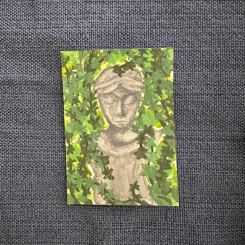 Statue in Ivy aceo art card
