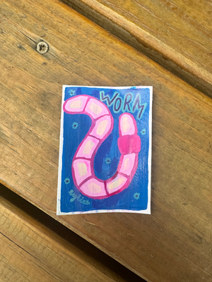 The Garden Lurkers: Worm aceo art card thumbnail 3