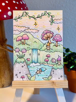 Tiny Troll Paradise aceo art card thumbnail 1