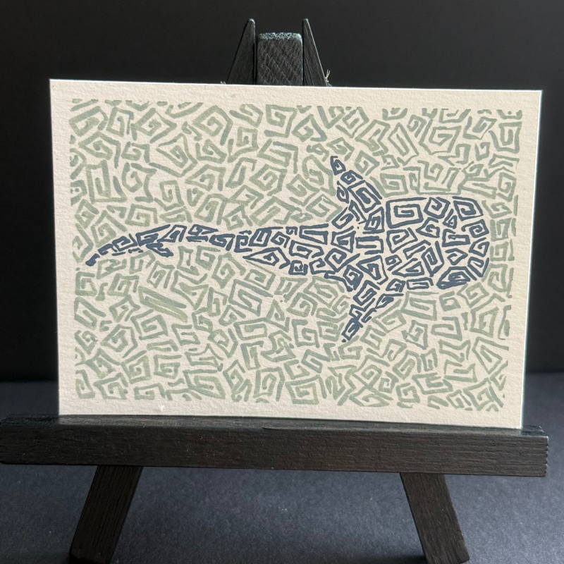 spiral shark aceo art card