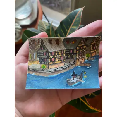 Portals No. 2 aceo art card thumbnail 3