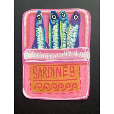Packed like sardines - interactive ACEO aceo art card thumbnail 3