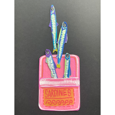 Packed like sardines - interactive ACEO aceo art card thumbnail 1