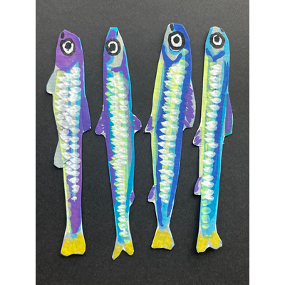 Packed like sardines - interactive ACEO aceo art card thumbnail 4