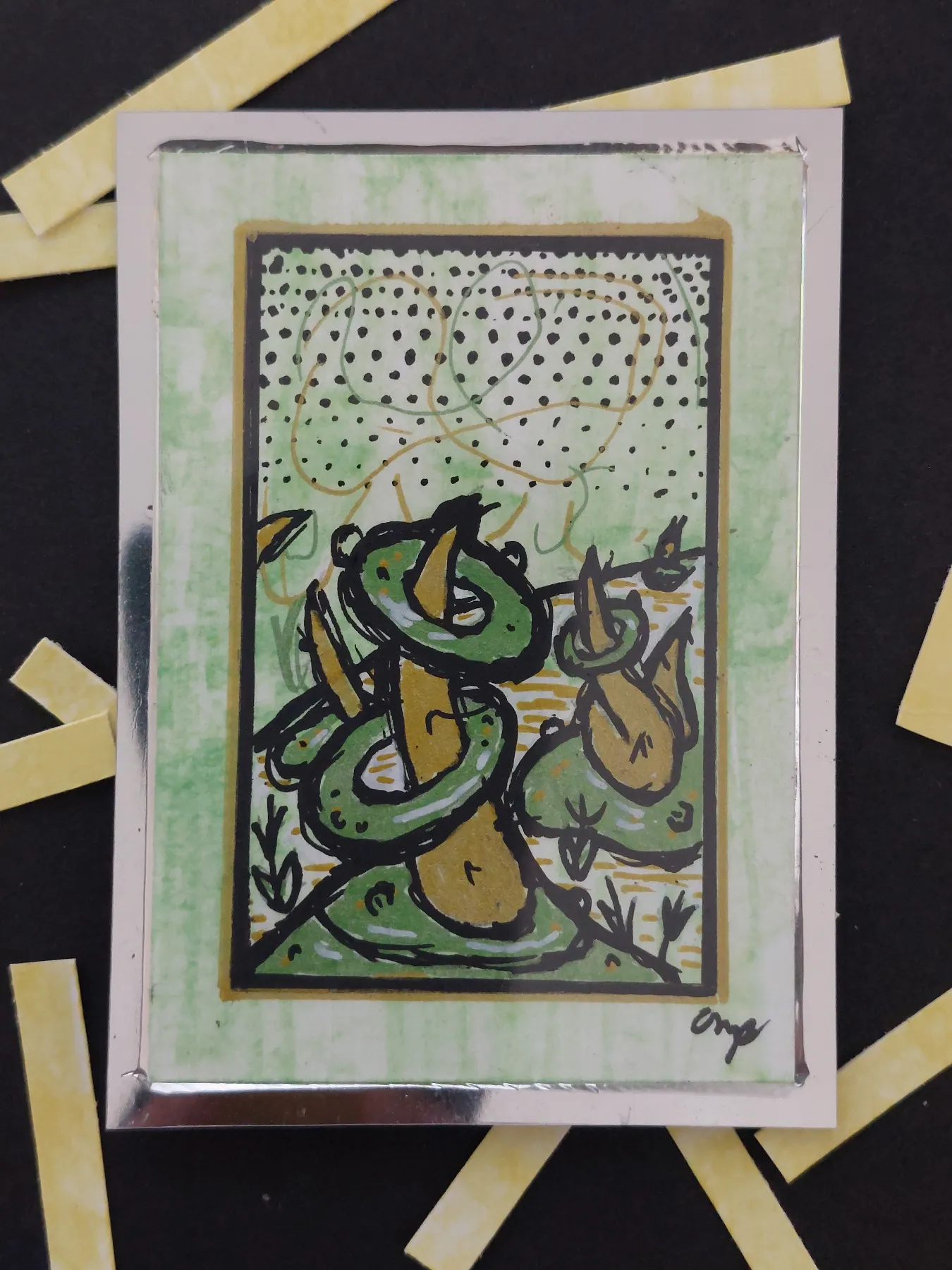 The Log of the Quandrants - Large Botanical Life: Green aceo art card