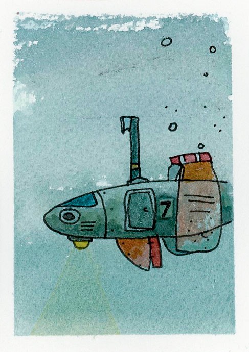 Sub #7 aceo art card