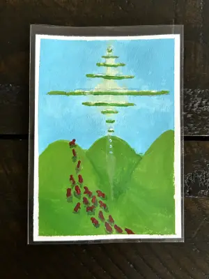 Flock to the Anomaly aceo art card thumbnail 2