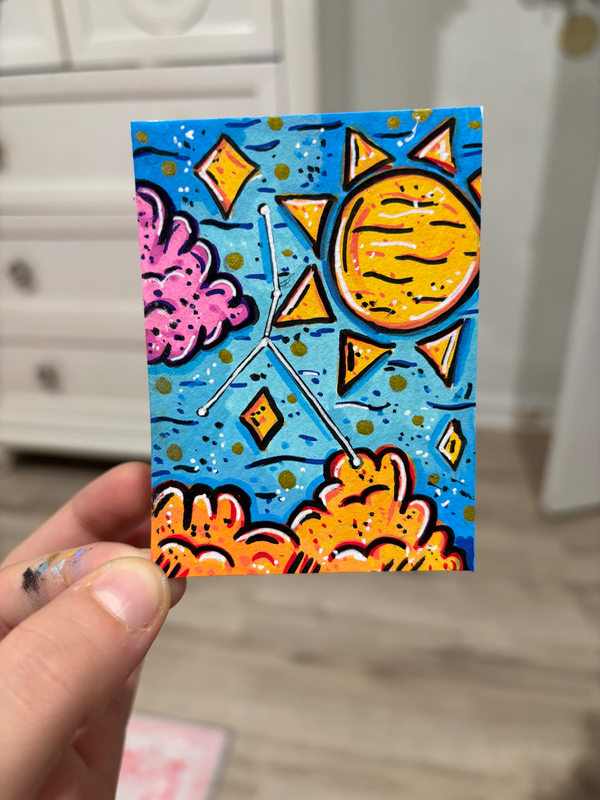 Cancer Zodiac Constellation | Astrology Illustration aceo art card