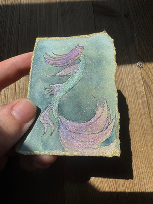 Mermaid aceo art card thumbnail 2
