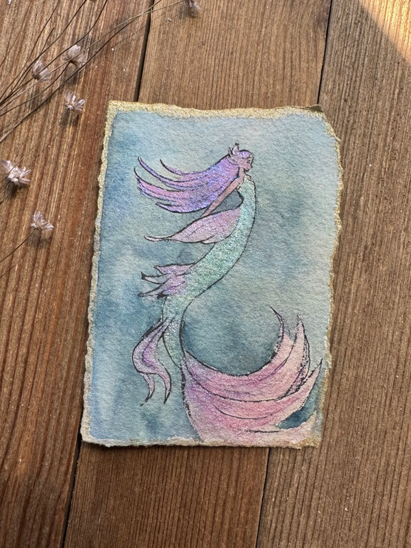 Mermaid aceo art card