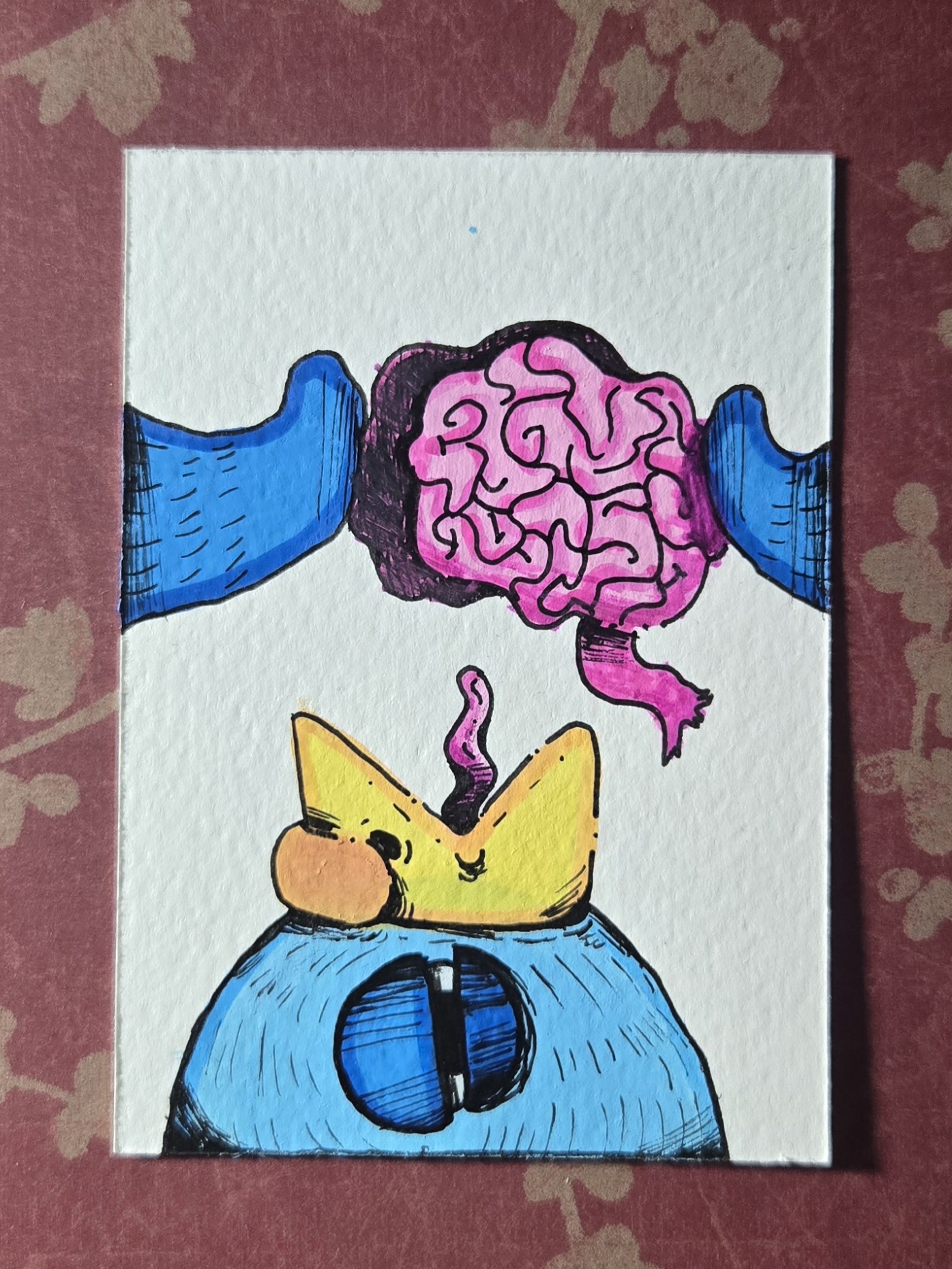 Abstract Bird aceo art card