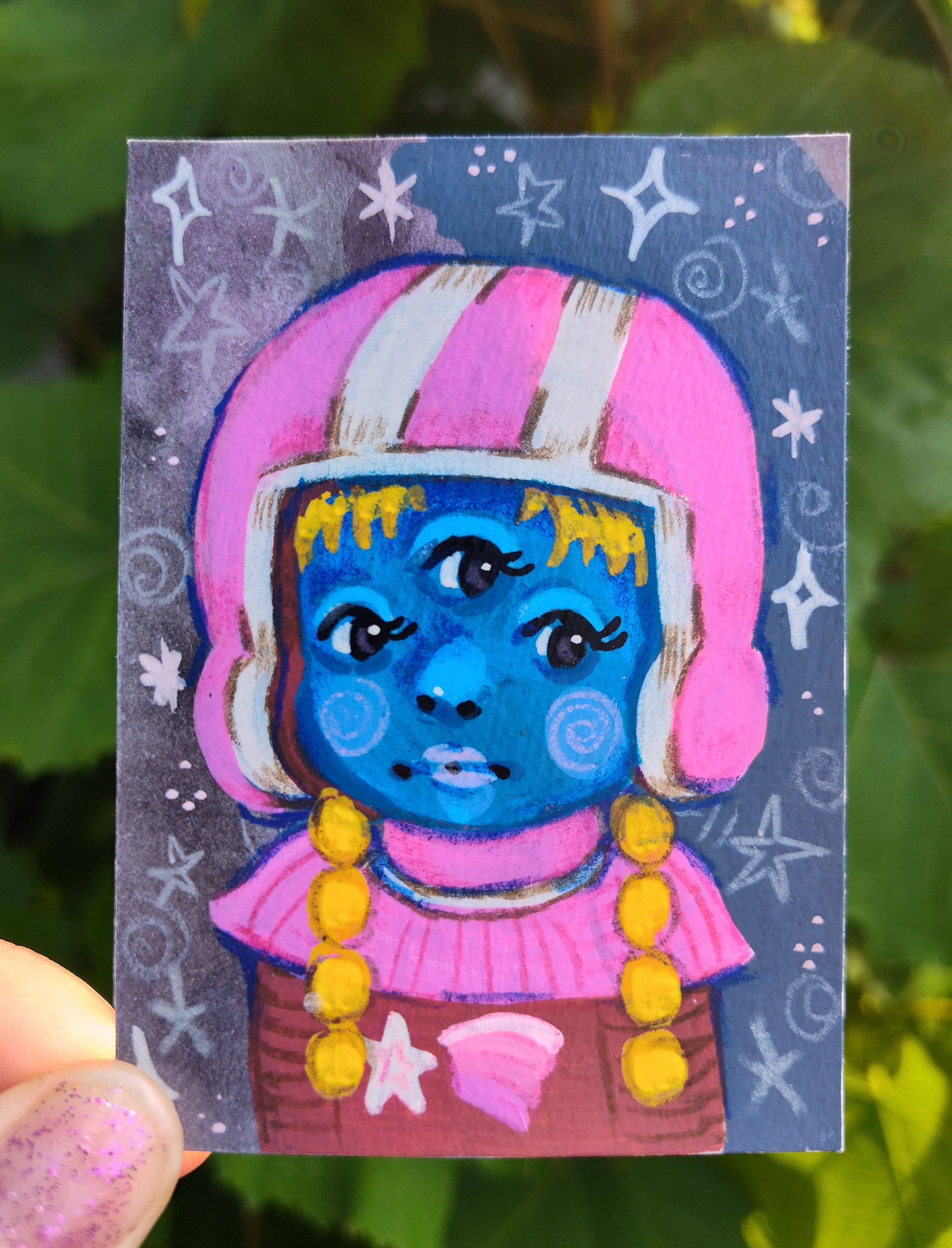Space Babe 5/7 aceo art card