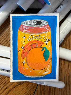 Classic Orange Soda aceo art card thumbnail 2