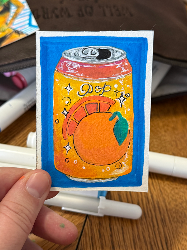 Classic Orange Soda aceo art card