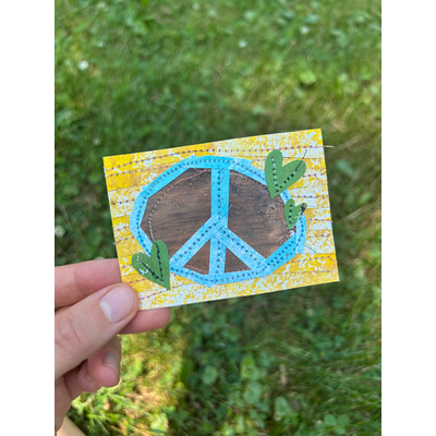 Peace and Love aceo art card thumbnail 1