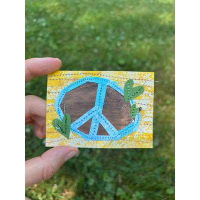 Peace and Love aceo art card thumbnail 3
