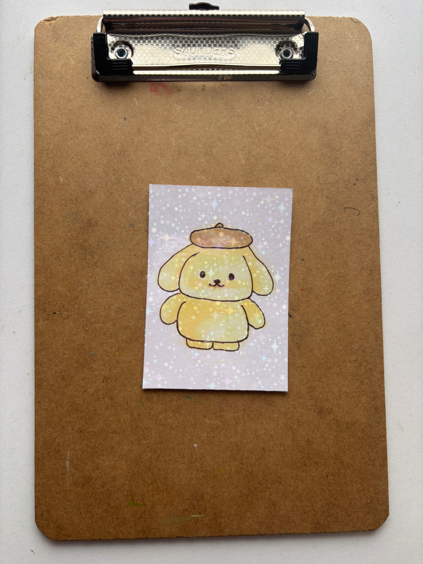 “ pompompurin” Shiny holographic aceo art card