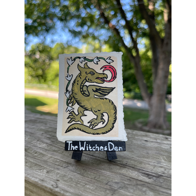 Green Dragon aceo art card thumbnail 1