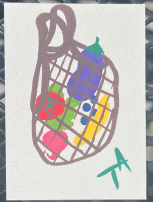 Grocery Bag aceo art card thumbnail 2