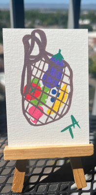 Grocery Bag aceo art card thumbnail 1