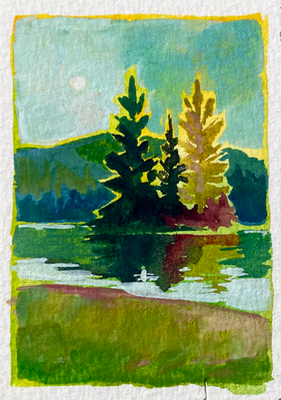 Time for a picnic aceo art card thumbnail 1