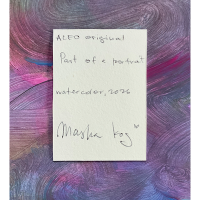 Watercolor nose and lips aceo art card thumbnail 2